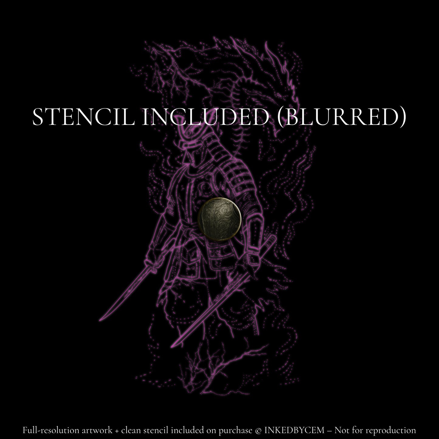 The Black Vow | Digital Tattoo Design + Stencil