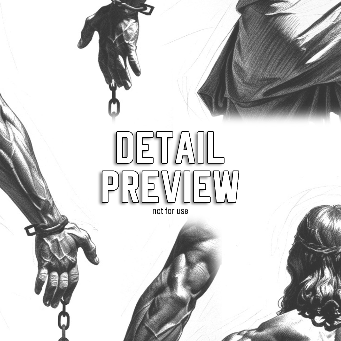 Christian Piece | Digital Tattoo Design + Stencil