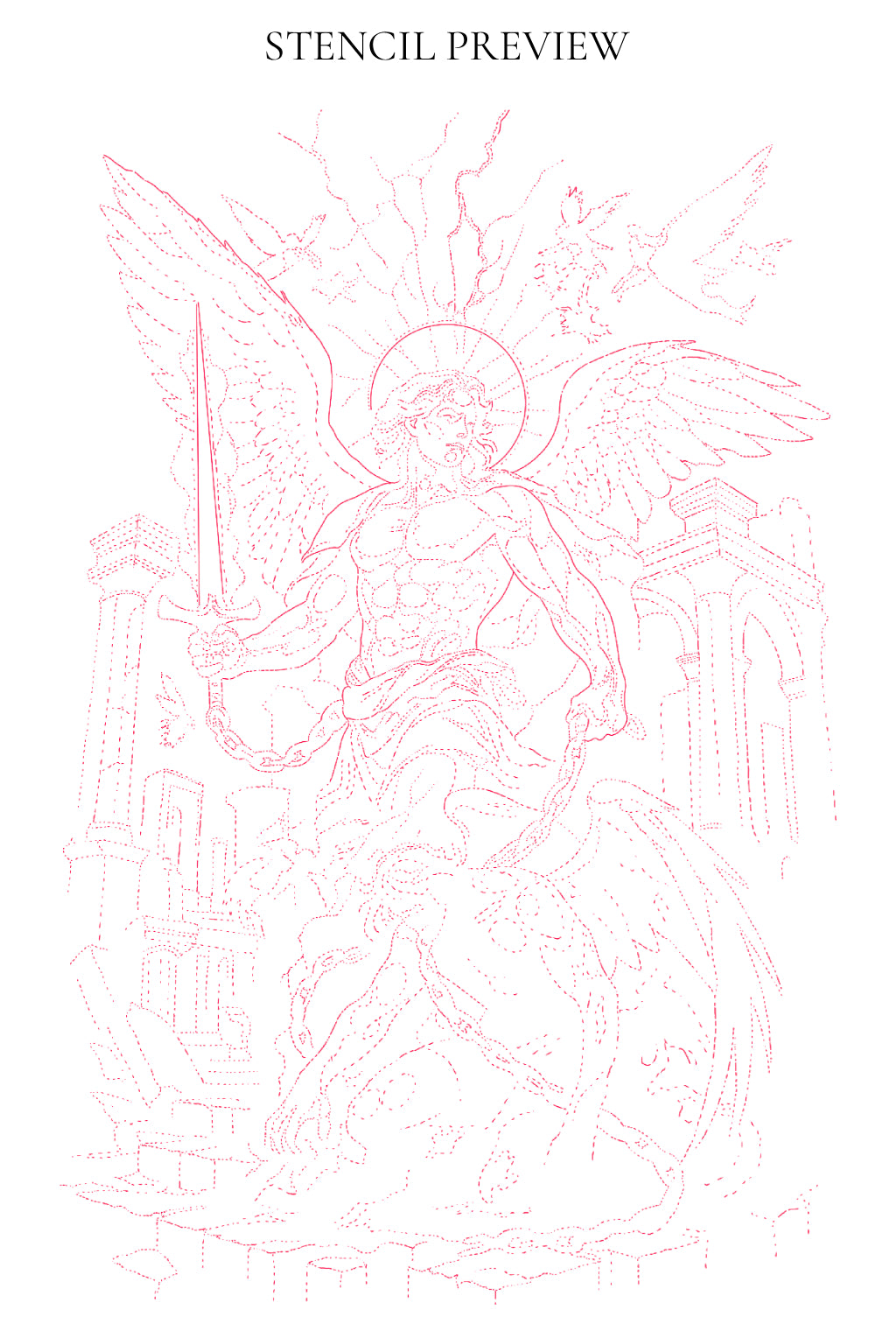 Archangel vs Fallen Angel | Premium Black & Grey Realism Tattoo Design