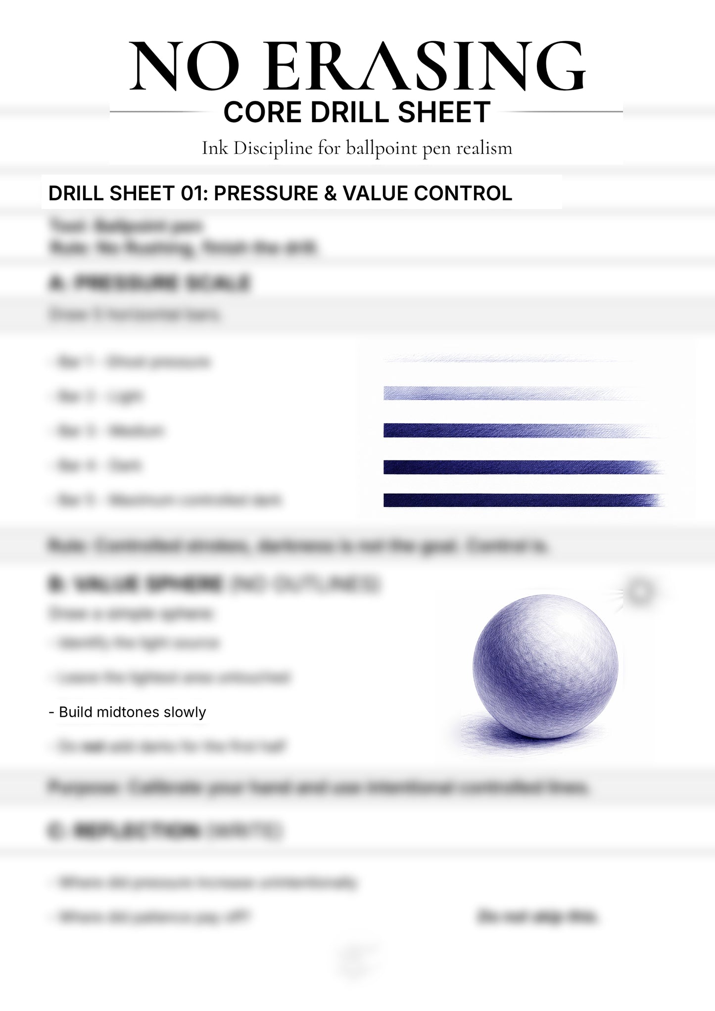 No Erasing | Ink Discipline for Ballpoint Pen Realism