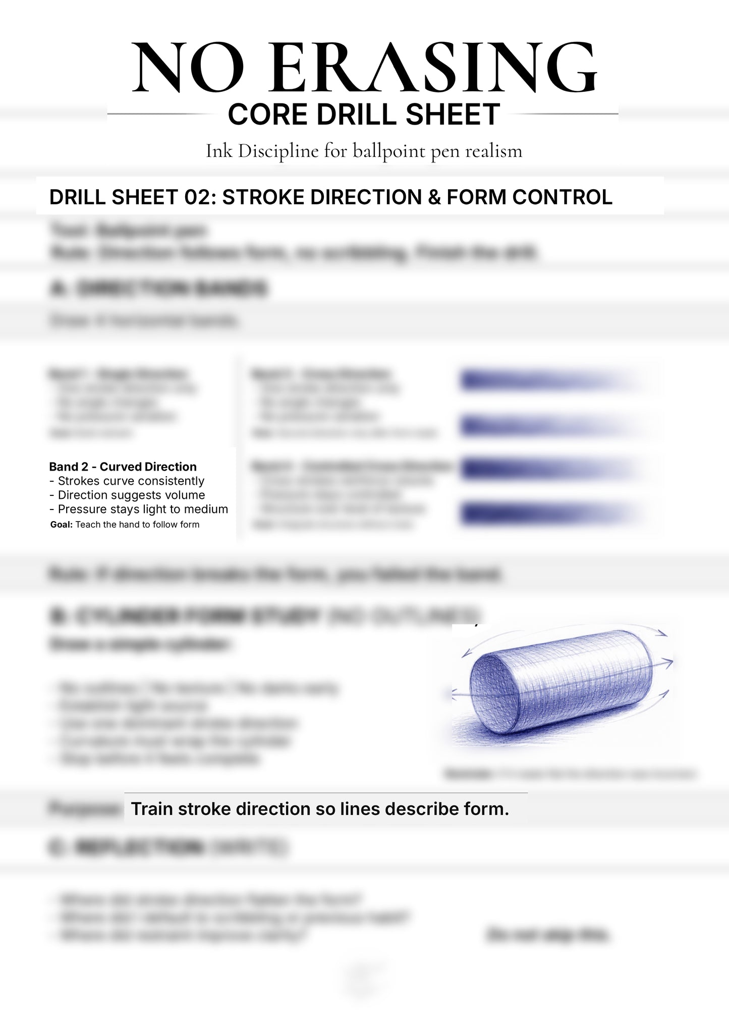 No Erasing | Ink Discipline for Ballpoint Pen Realism