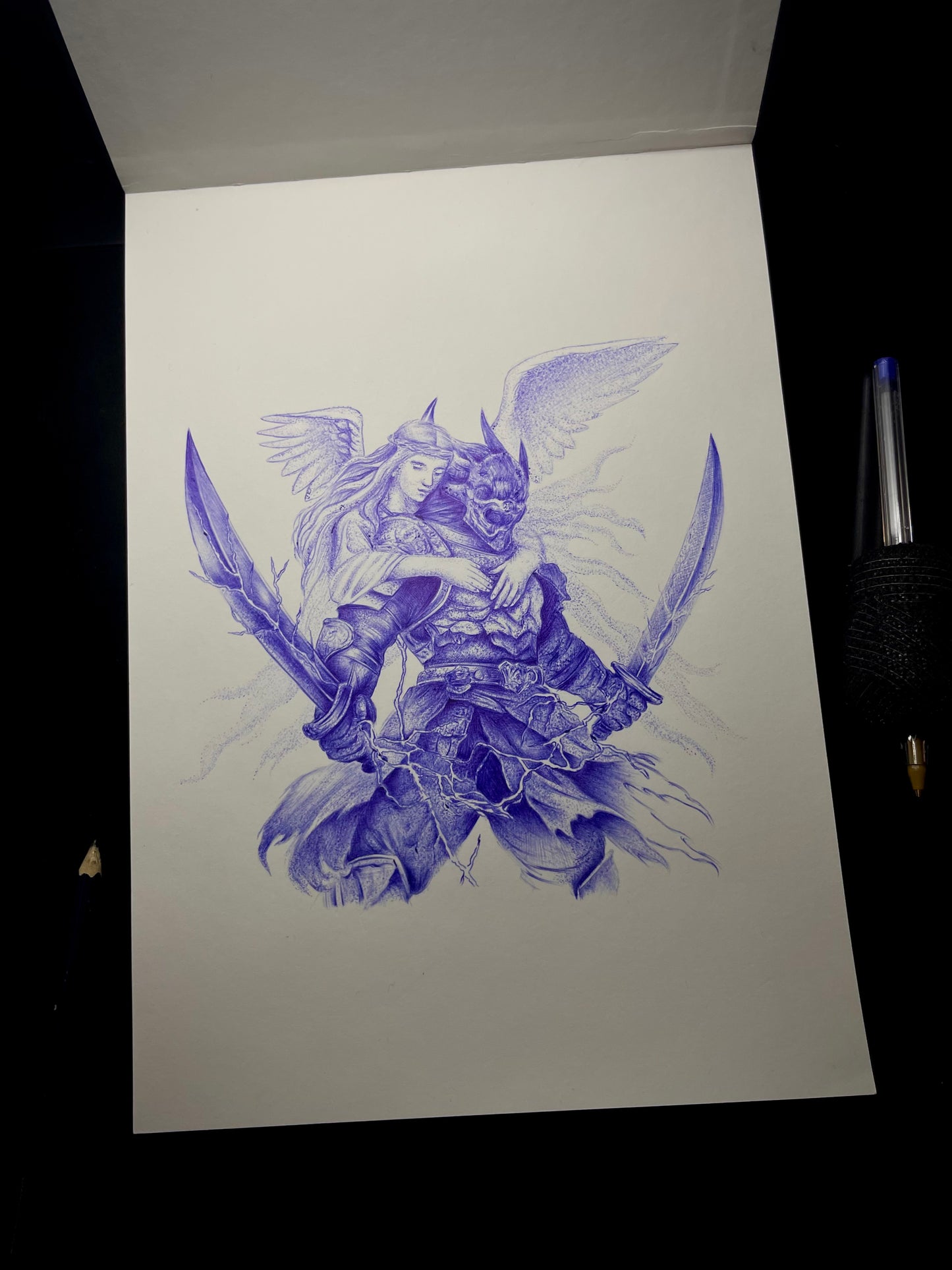 Grace & Fury | Digital Tattoo Design + Stencil