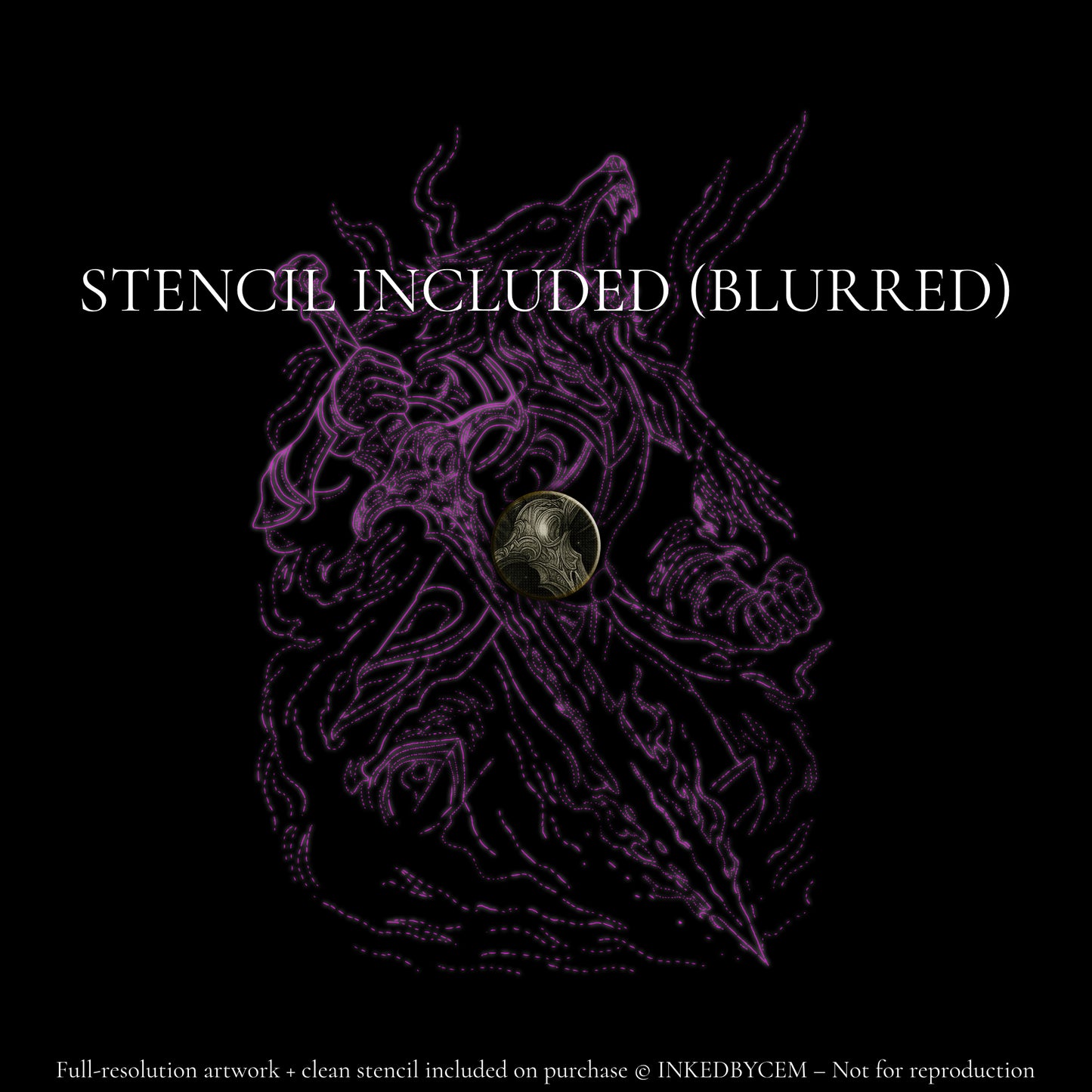 Howl Of The Forsaken | Digital Tattoo Design + Stencil