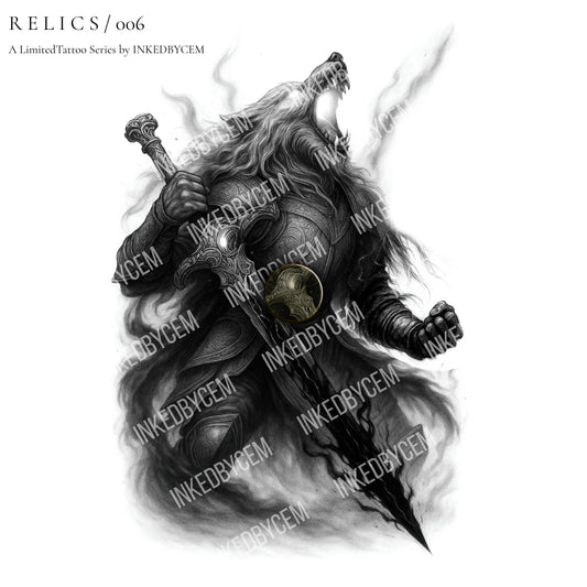 RELICS / 006 — Howl Of The Forsaken | Digital Tattoo Design + Stencil